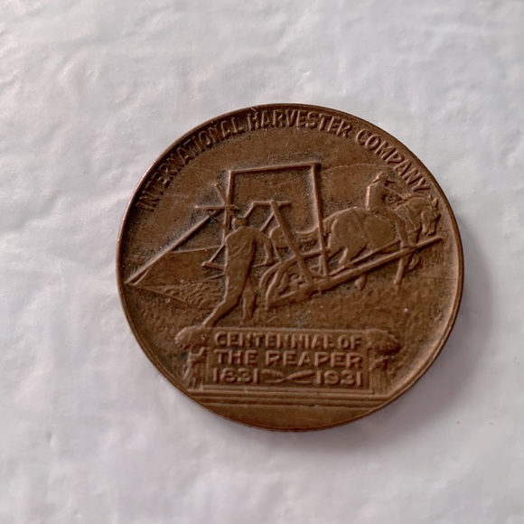 Medal 1809-1884 Cyrus McCormick international harvester co. Centennial reaper - Picture 2 of 3